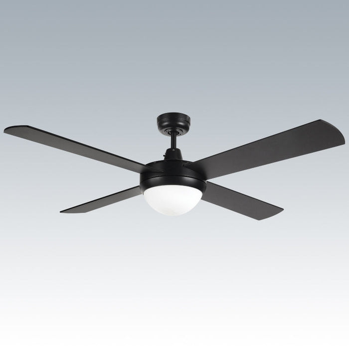 Brilliant Tempest-II 52in. AC Ceiling Fan with Light - Black-99988/06-blue-leaf-bathware