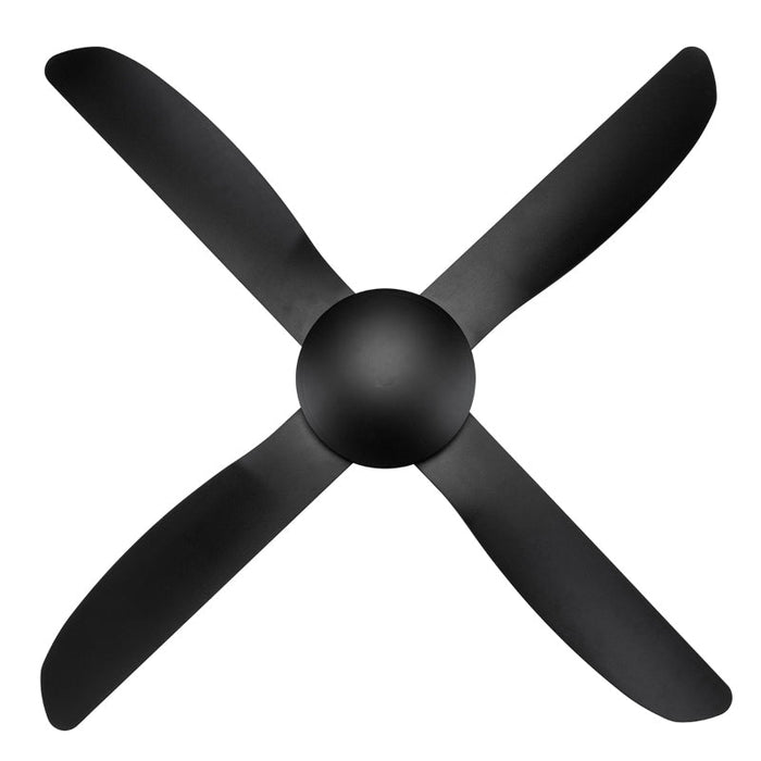 Brilliant Vector-II 52in. AC Ceiling Fan with Ezi-Fit Blades - Matt Black-21548/06-blue-leaf-bathware