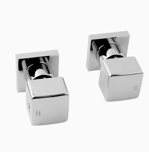 Aquaperla -Chrome Cubic Shower Wall Taps