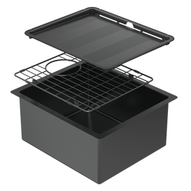 Abey Piazza Square Bowl Sink - Black Pearl