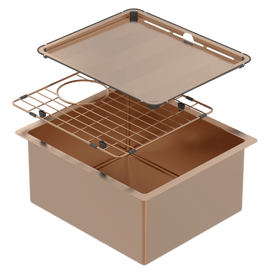 Abey Piazza Square Bowl Sink - Artisan Copper