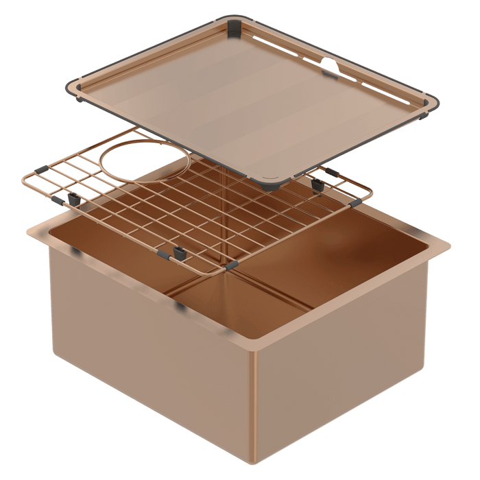 Abey Piazza Square Bowl Sink - Artisan Copper