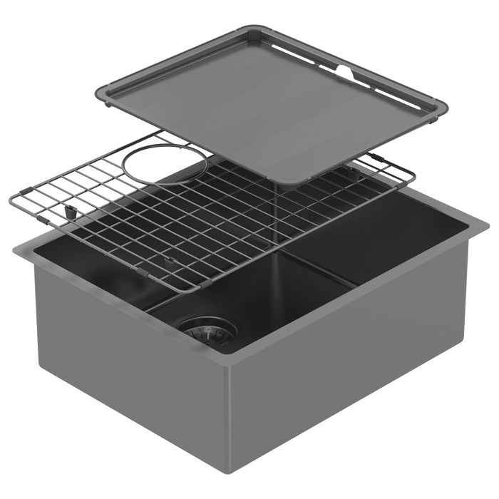 Abey Piazza Single Bowl Sink - Black Pearl