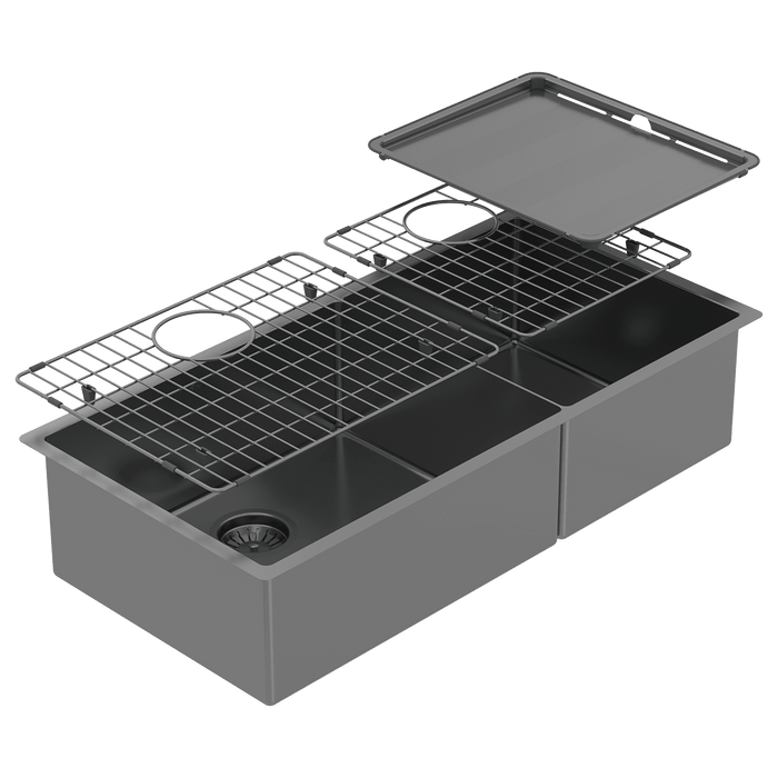 Abey Piazza One & 3/4 Square Bowl Sink - Black Pearl