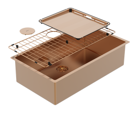 Abey Piazza Large Single Bowl Sink - Artisan Copper