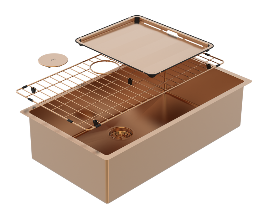 Abey Piazza Large Single Bowl Sink - Artisan Copper