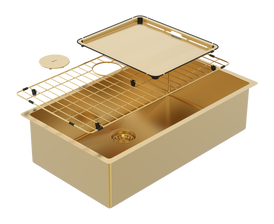 Abey Piazza Large Single Bowl Sink - Eureka Gold
