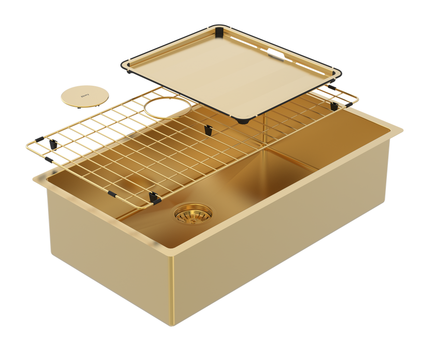 Abey Piazza Large Single Bowl Sink - Eureka Gold