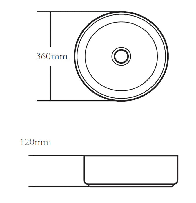 Capri 360mm Circle - Gloss White-BEQAM2-GW-blue-leaf-bathware