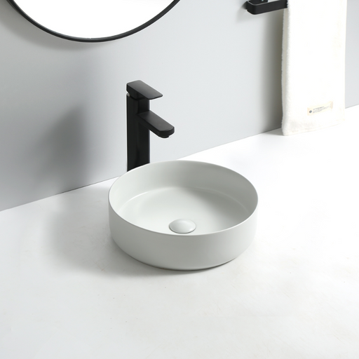 Capri 360mm Circle - Matte White-BEQAM2-MW-blue-leaf-bathware