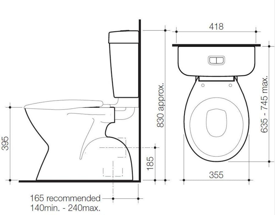 Caroma Aire Concorde Connector Bottom Inlet Toilet Suite-blue-leaf-bathware