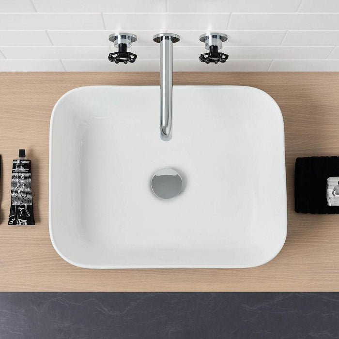 Caroma Artisan Above Counter Basin - Rectangle 490mm-874500W-blue-leaf-bathware