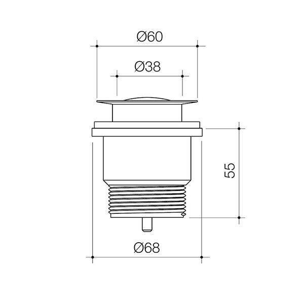 Caroma Bath Pop-Up Plug & Waste Chrome-323060C-blue-leaf-bathware