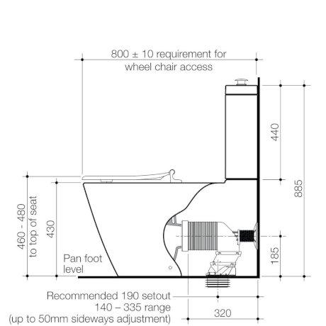 Caroma Care 800 Cleanflush Wall Faced Toilet Suite With Single Flap Seat-blue-leaf-bathware