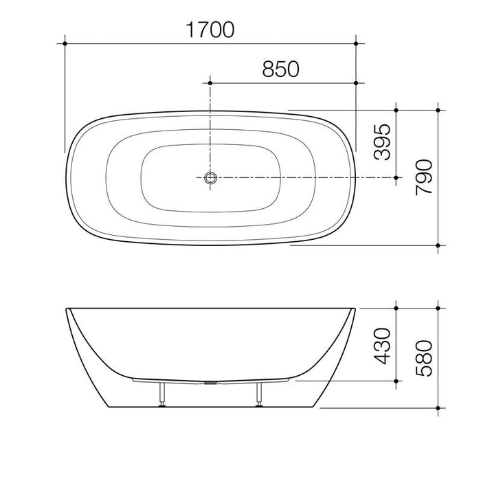 Caroma Contura II 1700mm Freestanding Bath - Matte Clay-CII7FSMC-blue-leaf-bathware