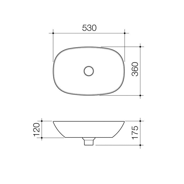 Caroma Contura II 530mm Above Counter Basin - Matte White-853200MW-blue-leaf-bathware