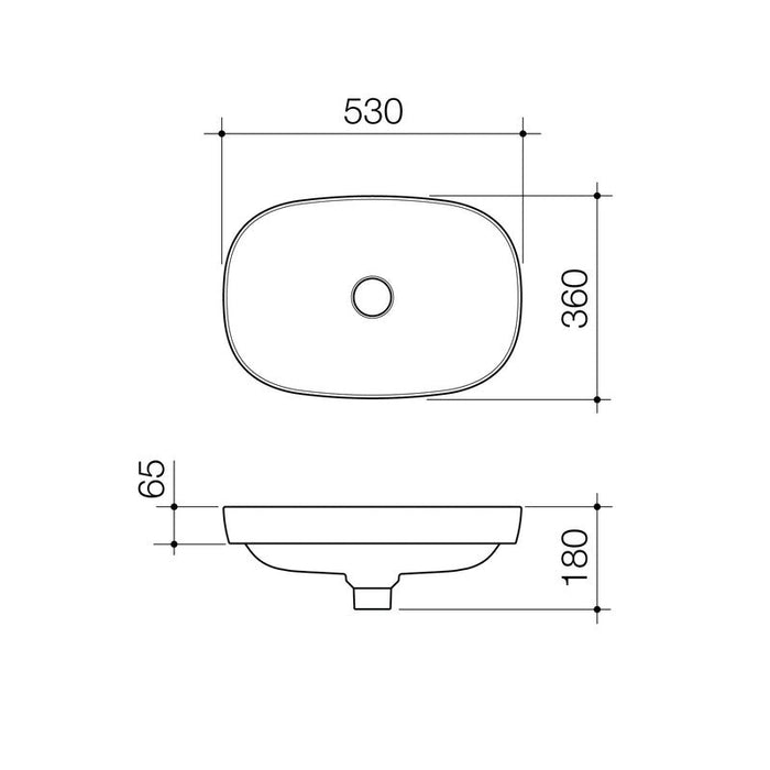 Caroma Contura II 530mm Inset Basin - Matte White-853300MW-blue-leaf-bathware