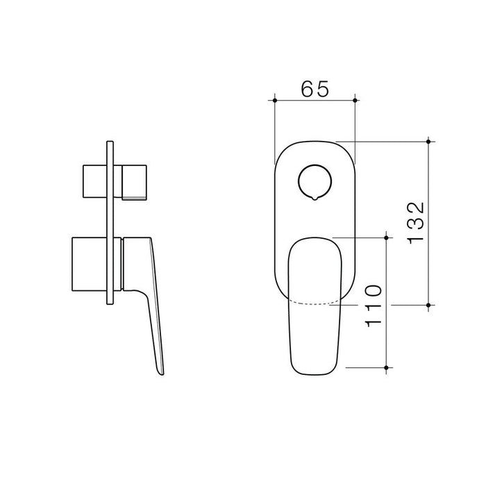 Caroma Contura II Bath/Shower Mixer with Diverter - Trim Kit - Brushed Brass-849058BB-blue-leaf-bathware