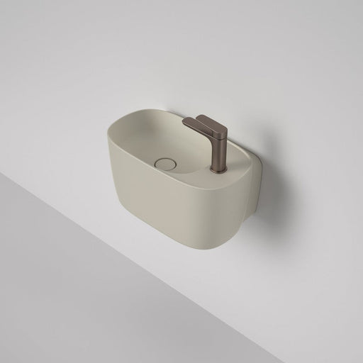 Caroma Contura II Hand Wall Basin (1 Tap Hole) - Matte Clay-853710CL-blue-leaf-bathware