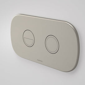 Caroma Contura II Invisi Series II Round DC Dual Flush Button Panel - Brushed Nickel-848810BN-blue-leaf-bathware