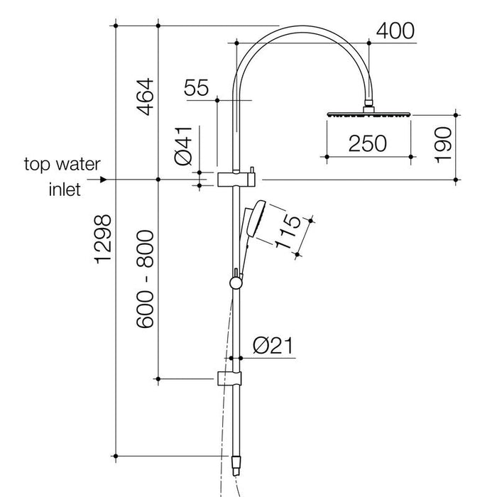 Caroma Contura II Rail Shower with Overhead - Chrome-849080C4A-blue-leaf-bathware