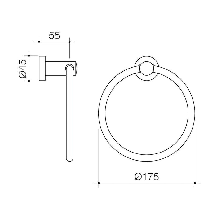 Caroma Cosmo Metal Towel Ring-305102C-blue-leaf-bathware