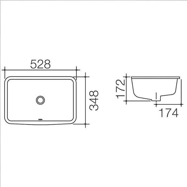 Caroma Cube 500mm Undermount Basin-683455W-blue-leaf-bathware