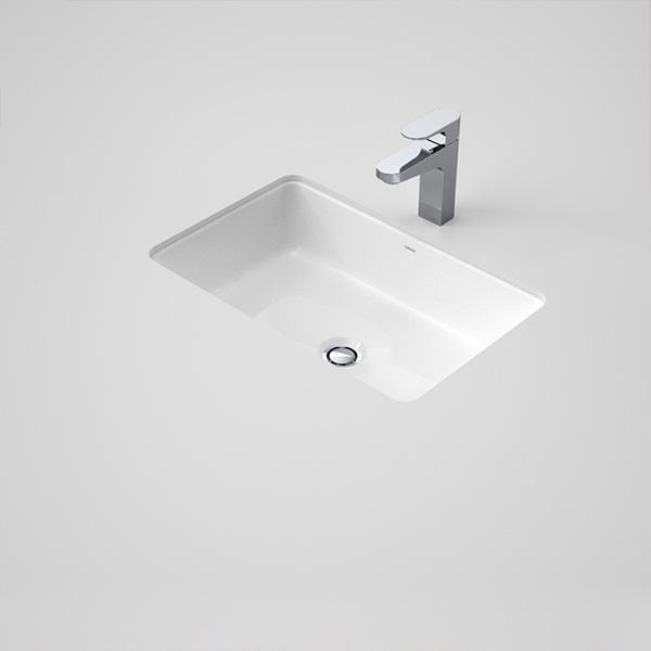 Caroma Cube 500mm Undermount Basin-683455W-blue-leaf-bathware