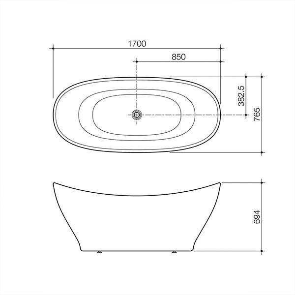 Caroma Cupid Freestanding Bath - 1700mm-CP7W-blue-leaf-bathware