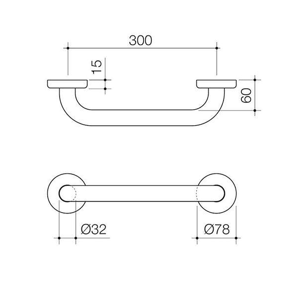 Caroma Home Collection Straight Grab Rail 300mm - Chrome-687370C-blue-leaf-bathware