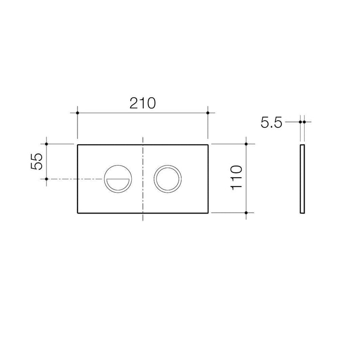 Caroma Invisi Series II Round Dual Flush Plate & Buttons Black & Chrome (Metal)-237088BL-blue-leaf-bathware