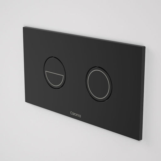 Caroma Invisi Series II Round Dual Flush Plate & Buttons Black (Metal)-237088B-blue-leaf-bathware