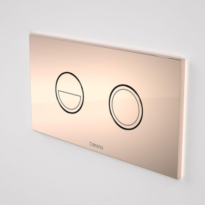 Caroma Invisi Series II Round Dual Flush Plate & Buttons Bronze (Metal)-237088BR-blue-leaf-bathware