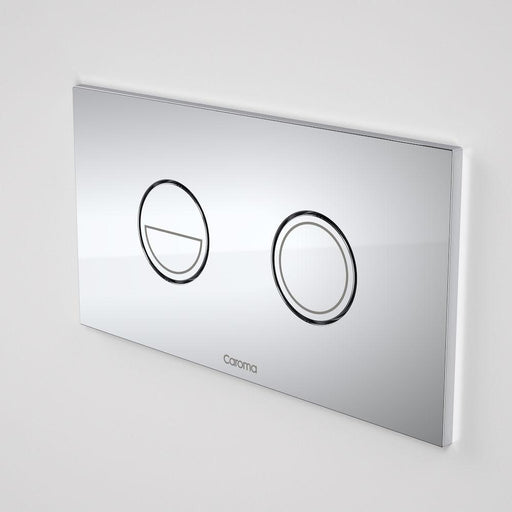 Caroma Invisi Series II Round Dual Flush Plate & Buttons Chrome (Metal)-237088C-blue-leaf-bathware