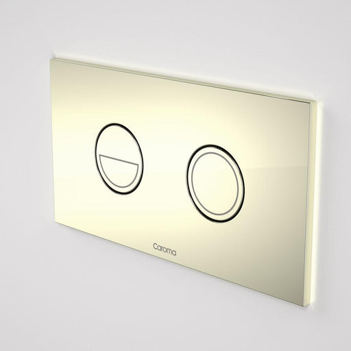 Caroma Invisi Series II Round Dual Flush Plate & Buttons Gold (Metal)-237088G-blue-leaf-bathware