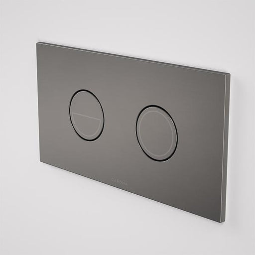 Caroma Invisi Series II Round Dual Flush Plate & Buttons - Gun Metal-237088GM-blue-leaf-bathware