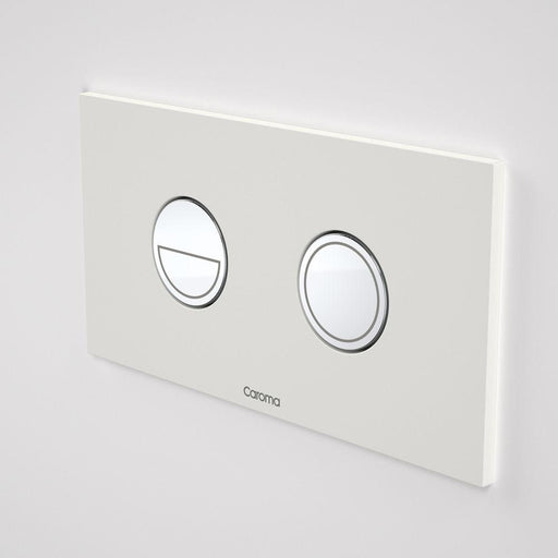 Caroma Invisi Series II Round Dual Flush Plate & Buttons White (Metal)-237088WH-blue-leaf-bathware