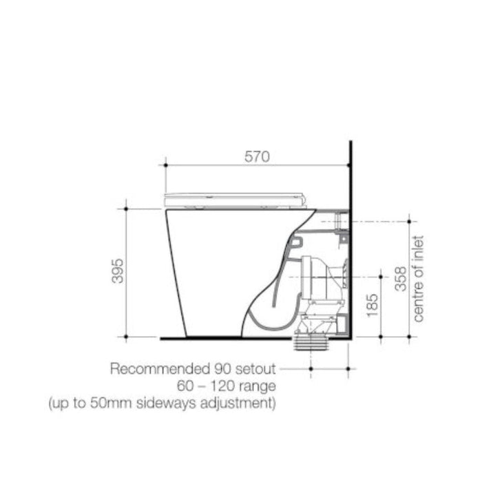 Caroma Liano Cleanflush Toilet Pan Only-829505W-blue-leaf-bathware