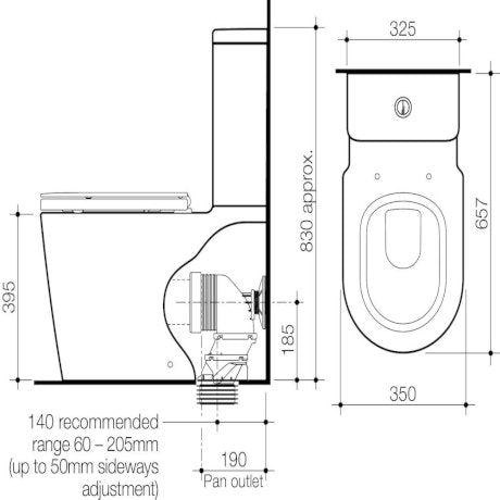 Caroma Liano Cleanflush Wall Faced Toilet Suite-766200W-blue-leaf-bathware