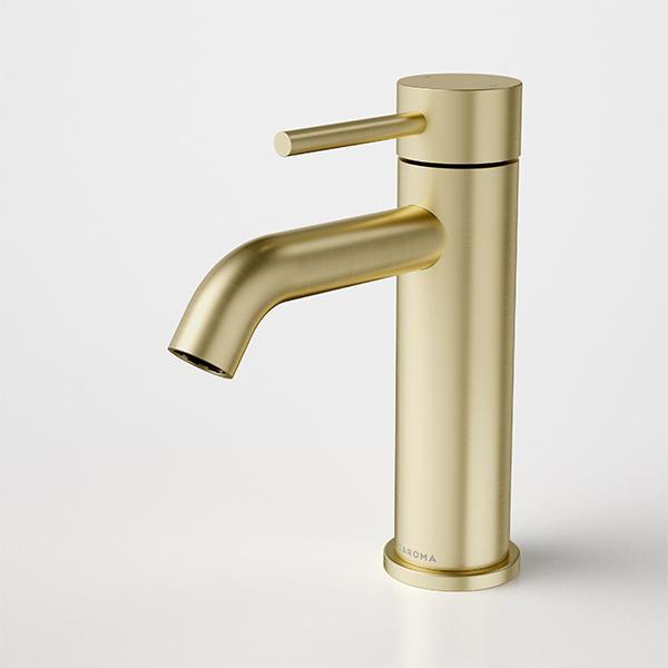 Caroma Liano II Basin Mixer Brushed Brass-96341BB6A-blue-leaf-bathware