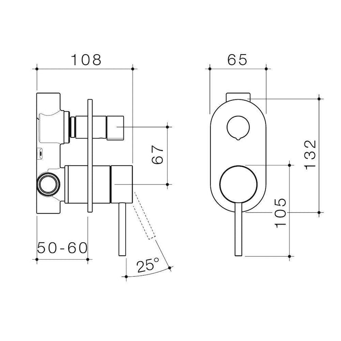 Caroma Liano II Bath/Shower Mixer With Diverter Chrome-96366C-blue-leaf-bathware