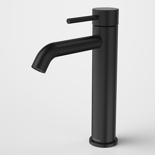 Caroma Liano II Mid Tower Basin Mixer Matte Black-96342B6A-blue-leaf-bathware