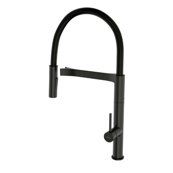 Caroma Liano II Pull Down Sink Mixer - Black Matte-96381B56A-blue-leaf-bathware