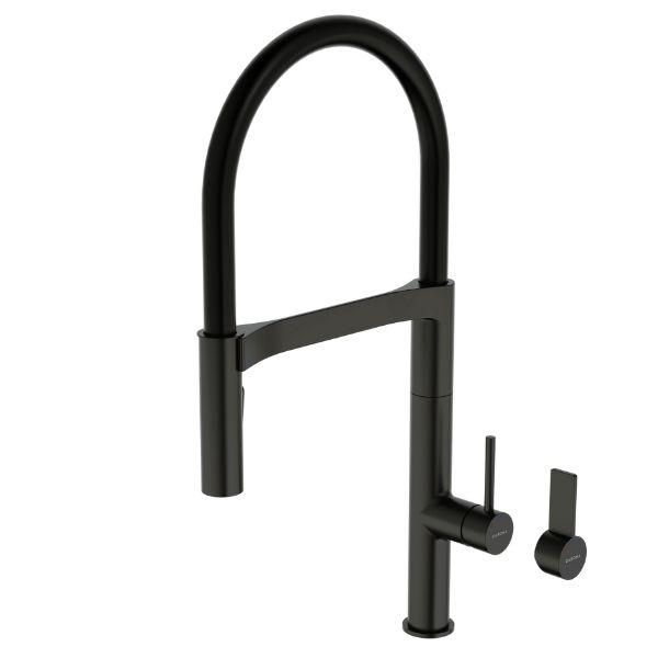 Caroma Liano II Pull Down Sink Mixer - Black Matte-96381B56A-blue-leaf-bathware