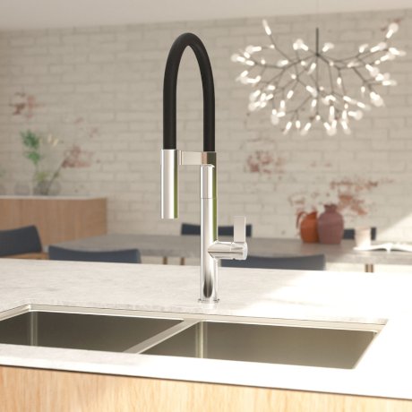 Caroma Liano II Pull Down Sink Mixer - Black Matte-96381B56A-blue-leaf-bathware