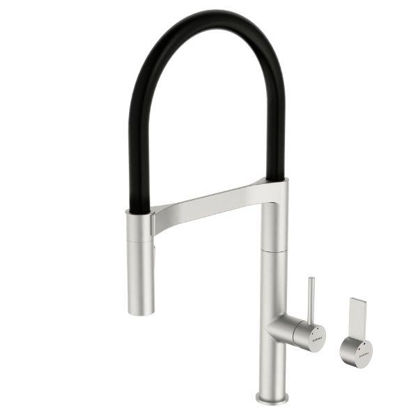 Caroma Liano II Pull Down Sink Mixer - Brushed Nickel-96381BN56A-blue-leaf-bathware