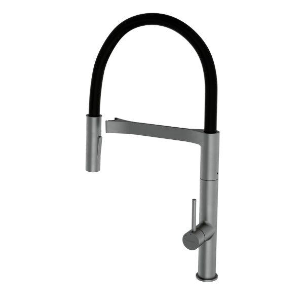 Caroma Liano II Pull Down Sink Mixer - Gun Metal Grey-96381GM56A-blue-leaf-bathware