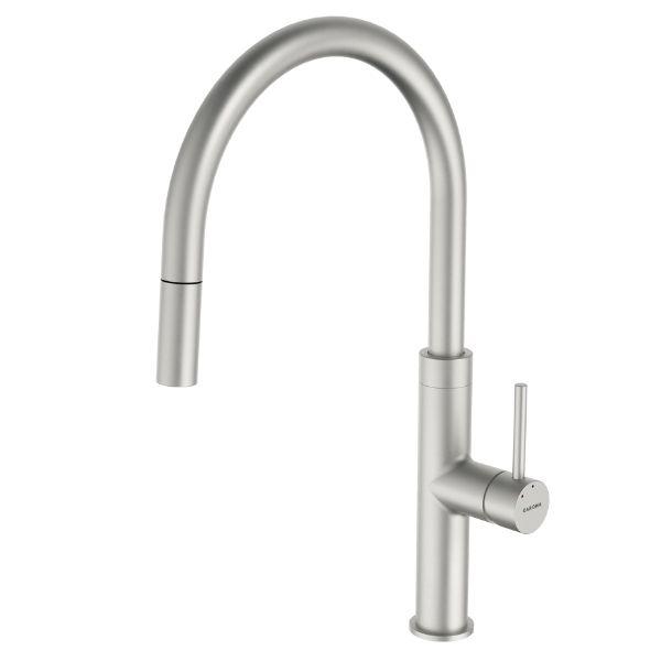 Caroma Liano II Pull Out Sink Mixer - Brushed Nickel Lead Free-96380BN56AF-blue-leaf-bathware