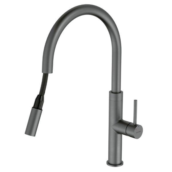 Caroma Liano II Pull Out Sink Mixer - Gun Metal Grey-96380GM56A-blue-leaf-bathware