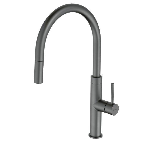 Caroma Liano II Pull Out Sink Mixer - Gun Metal Grey-96380GM56A-blue-leaf-bathware